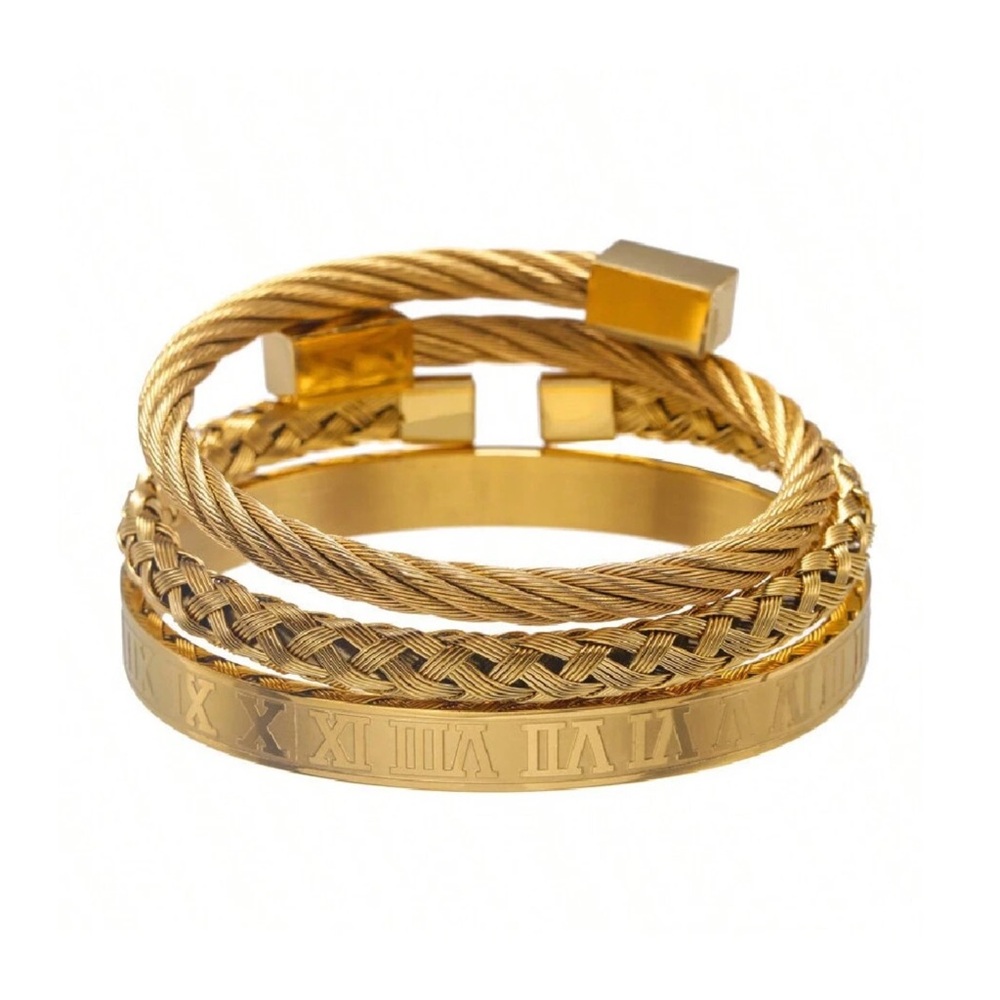 Elegant Gold Bangle Set (Unisex)